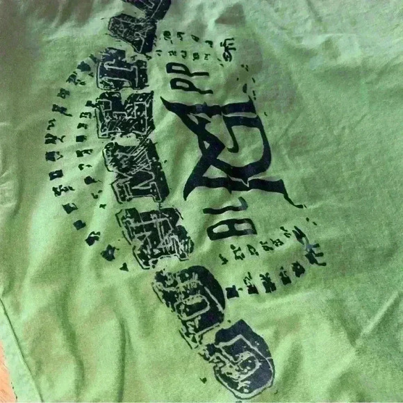 Blac Label Mens Size XLarge Gun Metal Shirt Green Long Sleeve Black Lettering - Picture 12 of 12